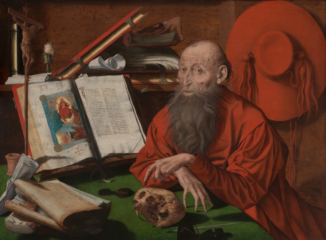 Saint Jerome by Маринус Ван Реймерсвале, 1541 — digital art print download