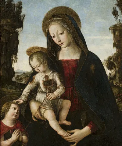 Madonna with Child Jesus and St. John by Пинтуриккьо, c. 1495 — digital art print download