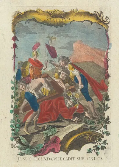 Jesus Secunda Vice Cadit Sub Cruce by Ремондини, 1775 - 1800 — digital art print download