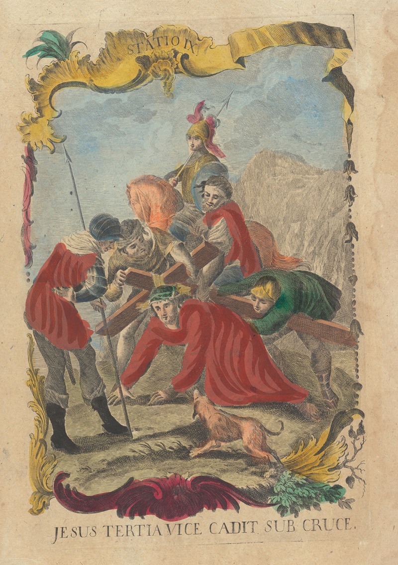 Jesus Tertia Vice Cadit Sub Cruce by Ремондини, 1775 - 1800 — digital art print download