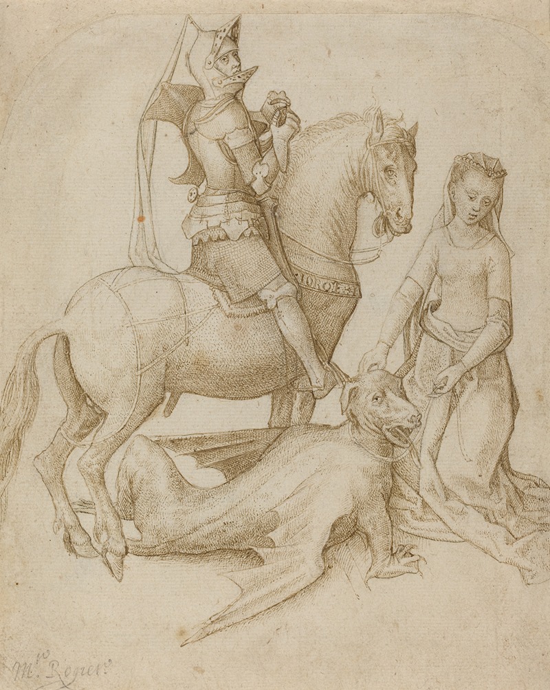 Saint George and the Dragon by Хуго ван дер Гоес — digital art print download