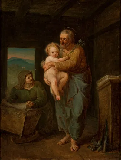 St. Joseph with Jesus and St. Anne by Wojciech Gerson, 1851 — digital art print download