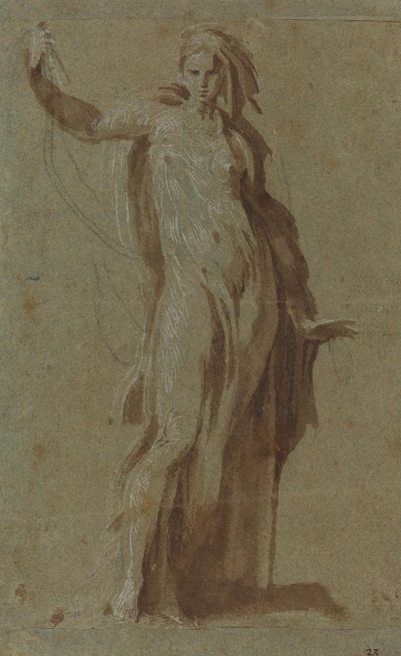 Standing Woman Holding a Scroll by Итальянская школа — digital art print download