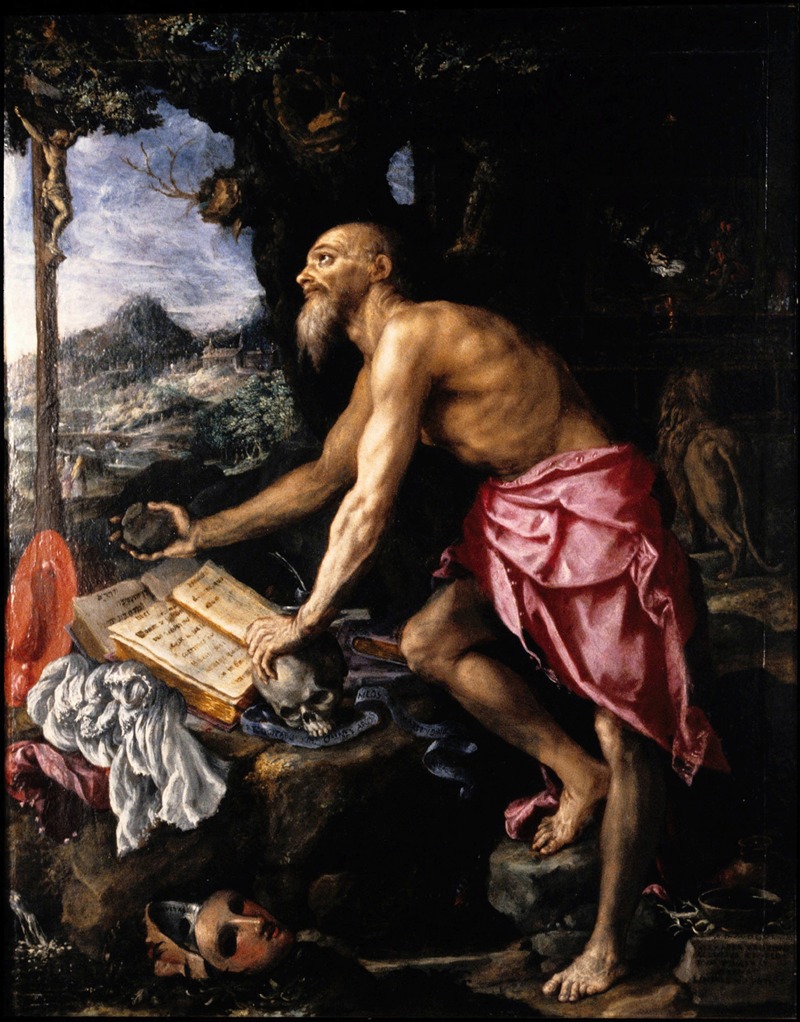 The Penitent Saint Jerome by Алессандро Аллори, 1606 — digital art print download