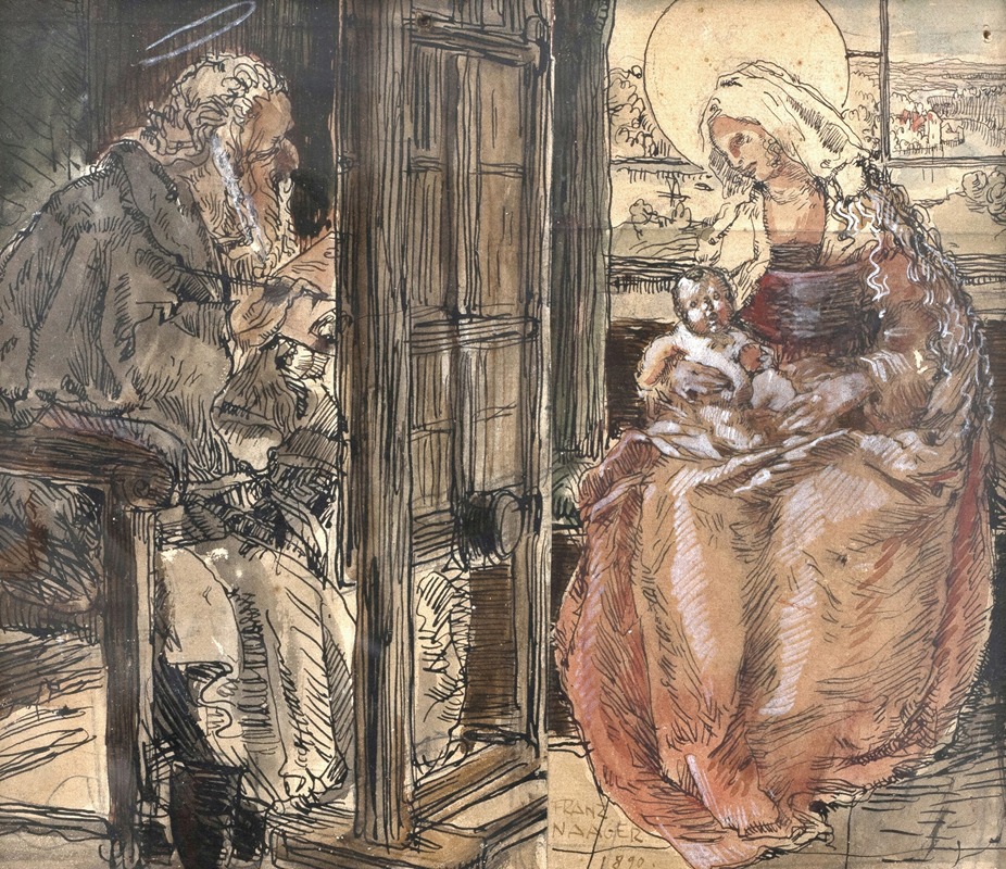 Der hl. Lukas malt die Madonna mit Kind — Franz Naager