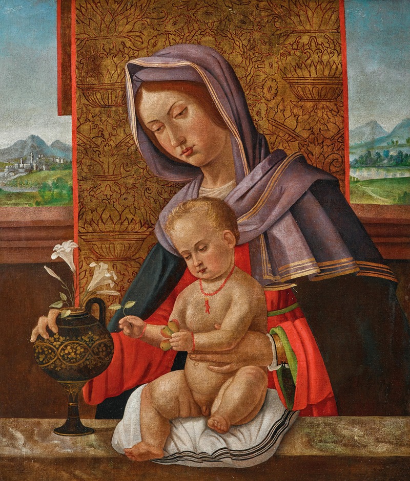 Madonna and Child, a landscape beyond — Giovanni Speranza