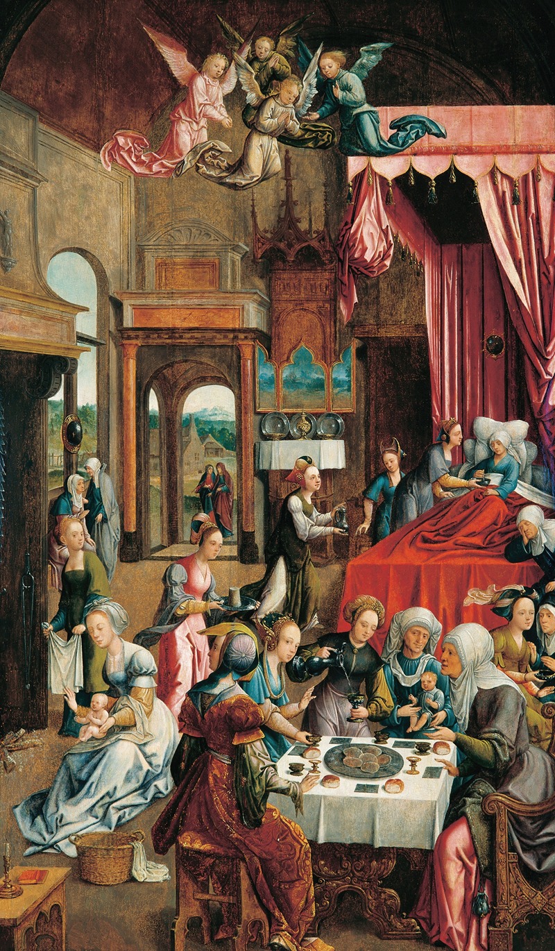El nacimiento de la Virgen María — Jacob Cornelisz. van Oostsanen