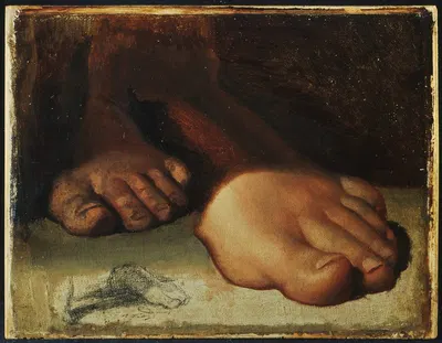 Studies for foot in 'Jesus Giving the Keys to Saint Peter' by Жан Огюст Доминик Энгр — digital art print download