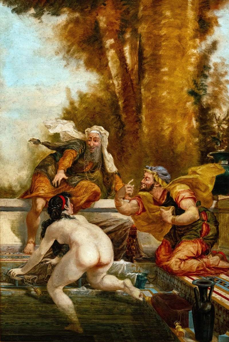 Susanna and the Elders by Жан-Батист Каривен, 1884 — digital art print download