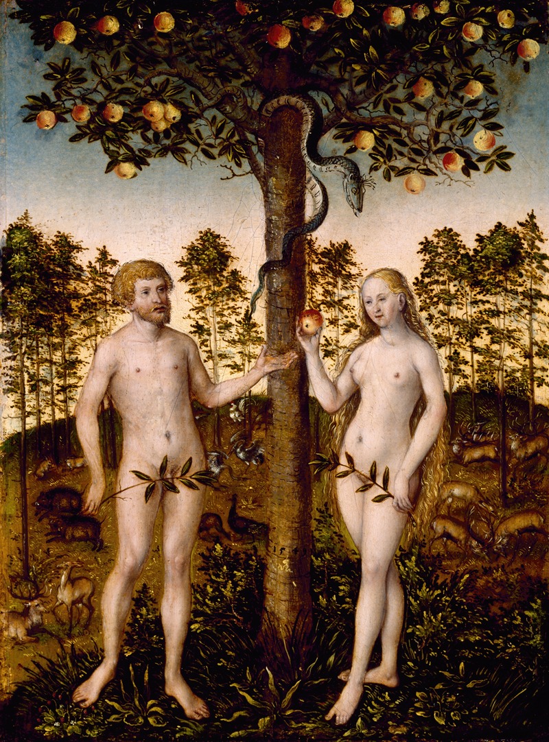 The Fall of Man by Лука Кранаха Младший, 1549 — digital art print download