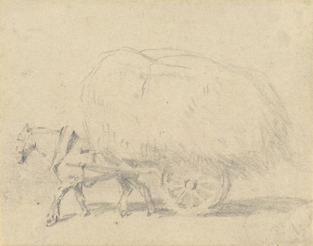 A Horse Pulling a Load of Hay by Джон Фредерик Тейлер — digital art print download