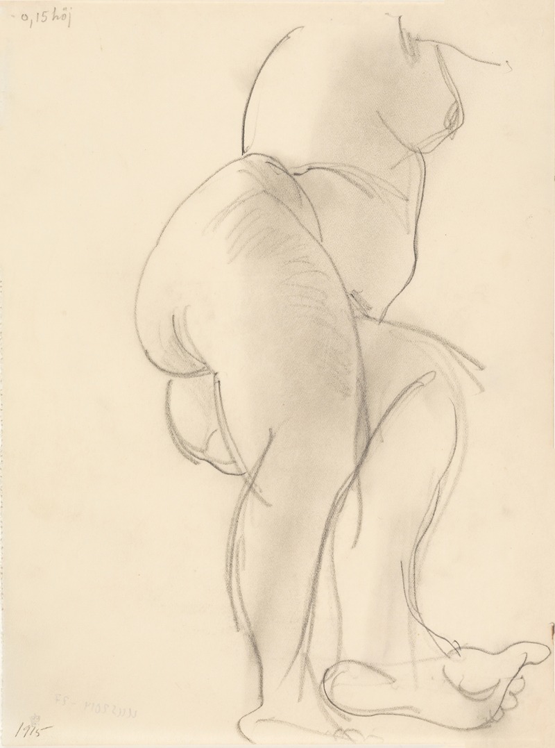 Kvindelig model, liggende by Йенс Адольф Ерихау, 1914 – 1915 — digital art print download