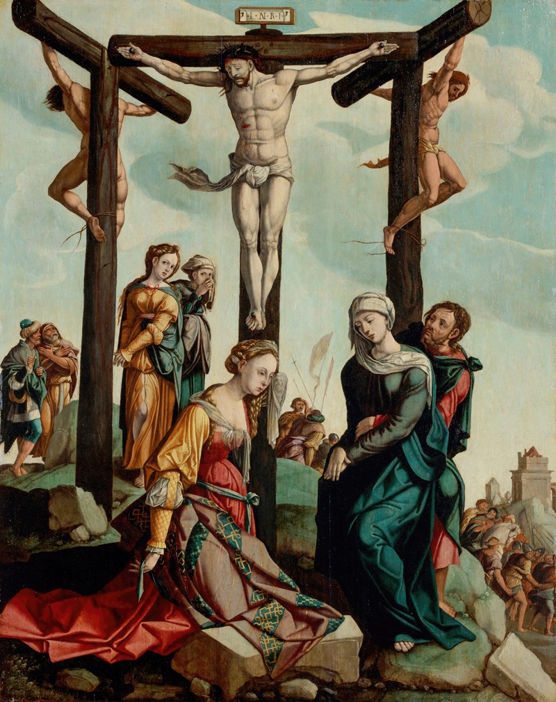 The Crucifixion by Workshop of Jan van Scorel — digital art print download