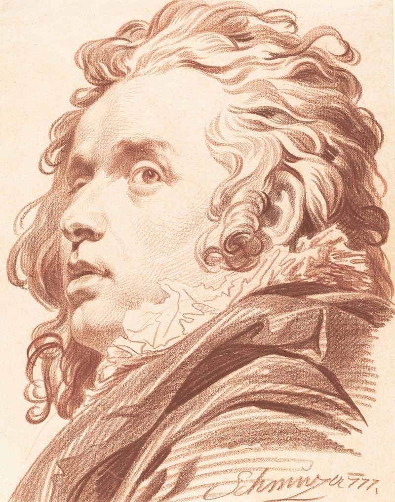 A Young Man with Flowing Hair — Якоб Маттиас Шмутцер