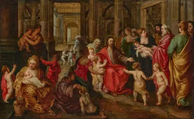 Christ blessing the Children by Hendrik van Balen, 1632 — digital art print download