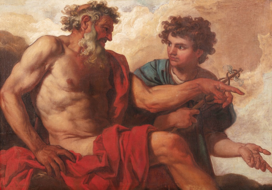 Mercury and Jupiter by Иоганн Карл Лот — digital art print download