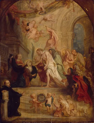 The Resurrected Christ Appearing to his Mother by Теодор ван Тульден, 1660 — digital art print download