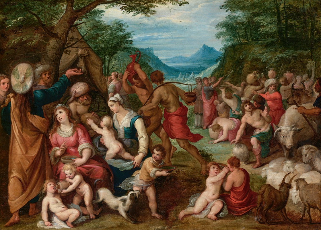 Moses striking the Rock by Hendrik van Balen — digital art print download