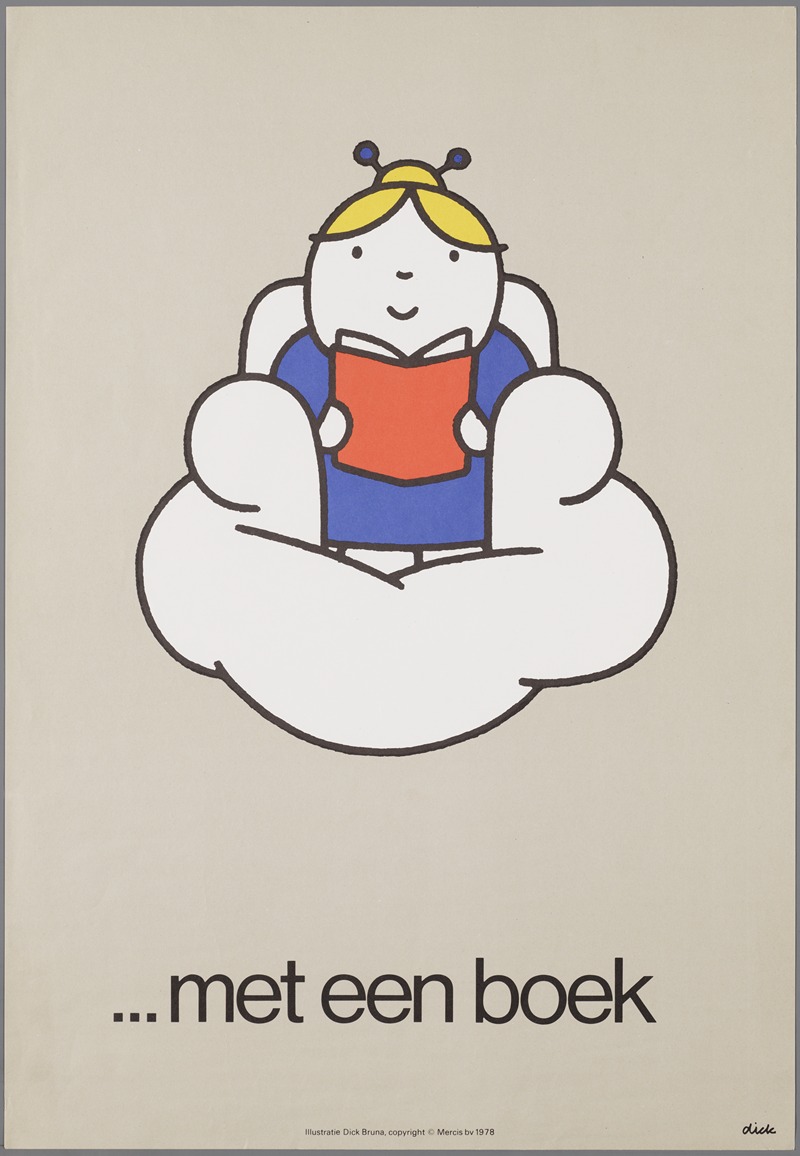 … met een boek by Dick Bruna, 1978 — digital art print download