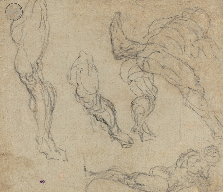 Figures and Legs (verso) by Якопо Тинторетто, 1575-1580 — digital art print download