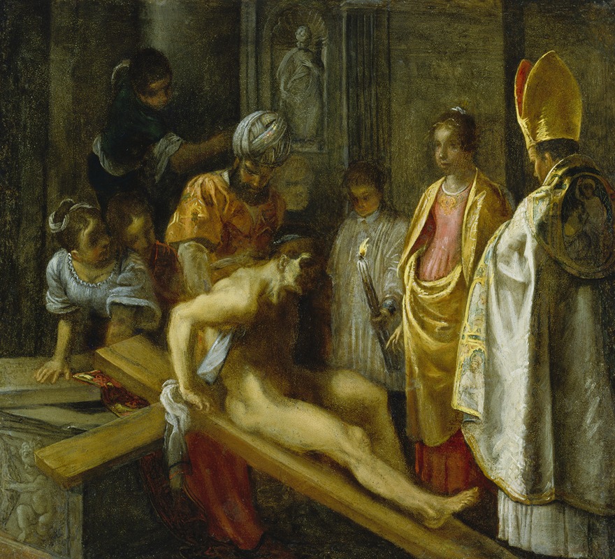 The Testing of the Cross by Adam Elsheimer, 1603-1605 — digital art print download