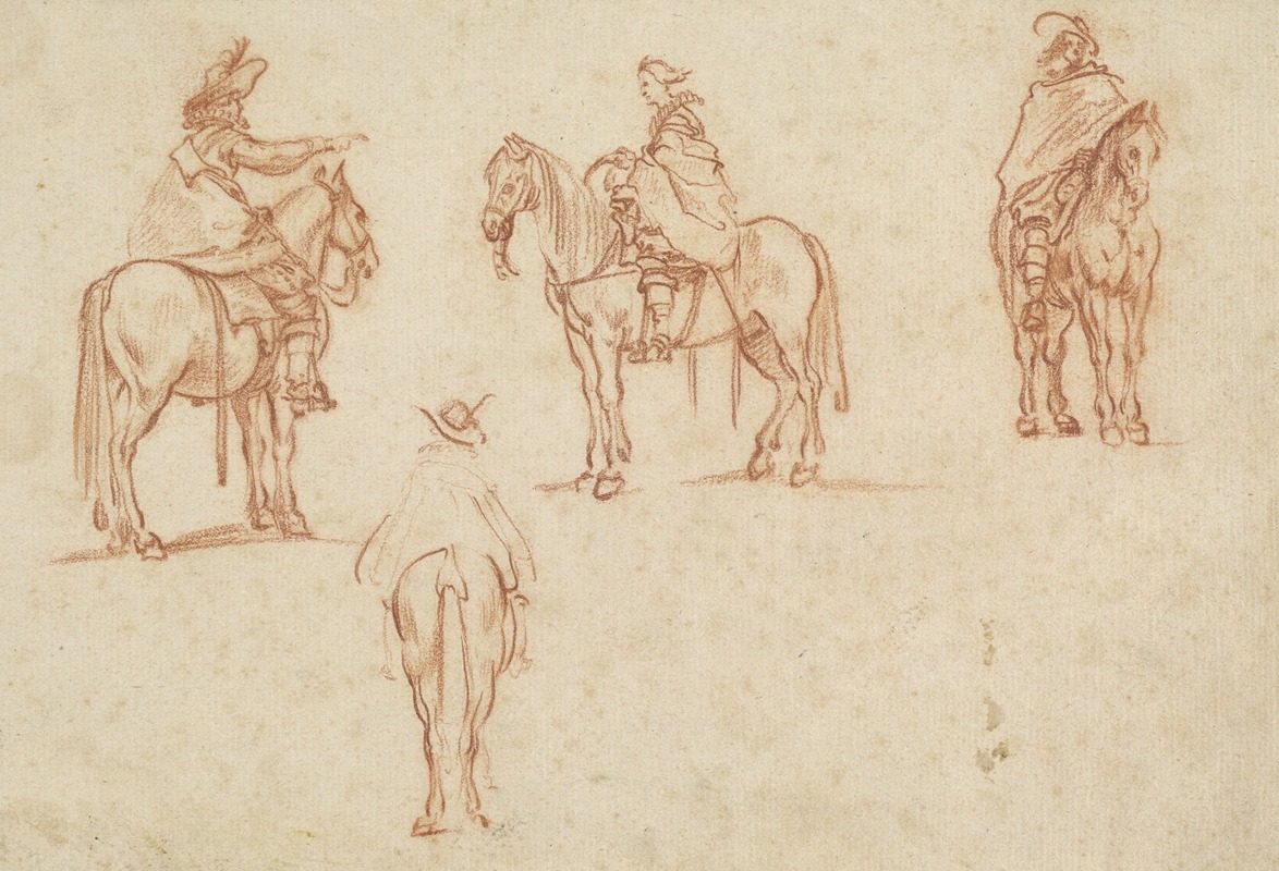Study of Four Horsemen by Жак Калло — digital art print download