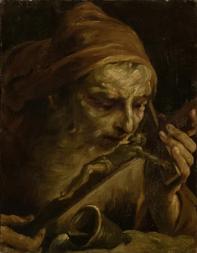 Anthony the Abbot Kissing the Crucifix by Джузеппе Мария Крепси, 1701-1800 — digital art print download