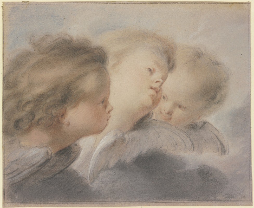 Three angel heads by Jacob de Wit — digital art print download
