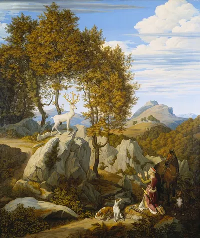 St. Hubertus by Johann David Passavant, 1822 — digital art print download
