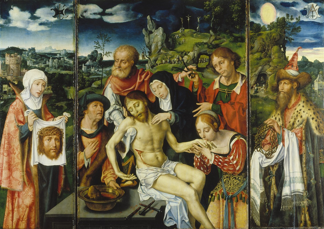 Tripytych with the Lamentation by Йос ван Клев, 1524 — digital art print download