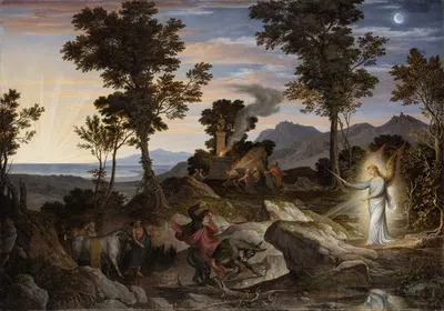 Landscape with the Prophet Balaam and his donkey by Иосиф Антон Кох — digital art print download