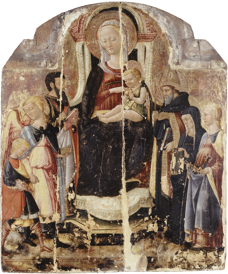 Virgin and Child Enthroned with Saints by Neri di Bicci — digital art print download