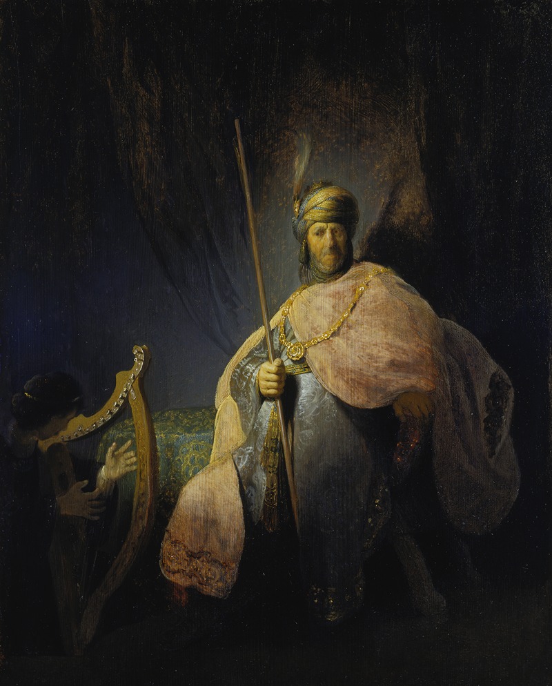 David Playing the Harp in front of Saul — Rembrandt van Rijn
