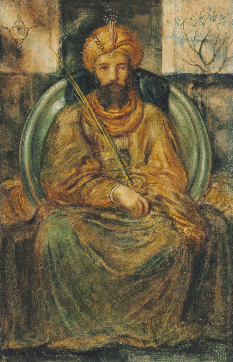 King Solomon sitting in judgement by Симон Соломон, 1881 — digital art print download