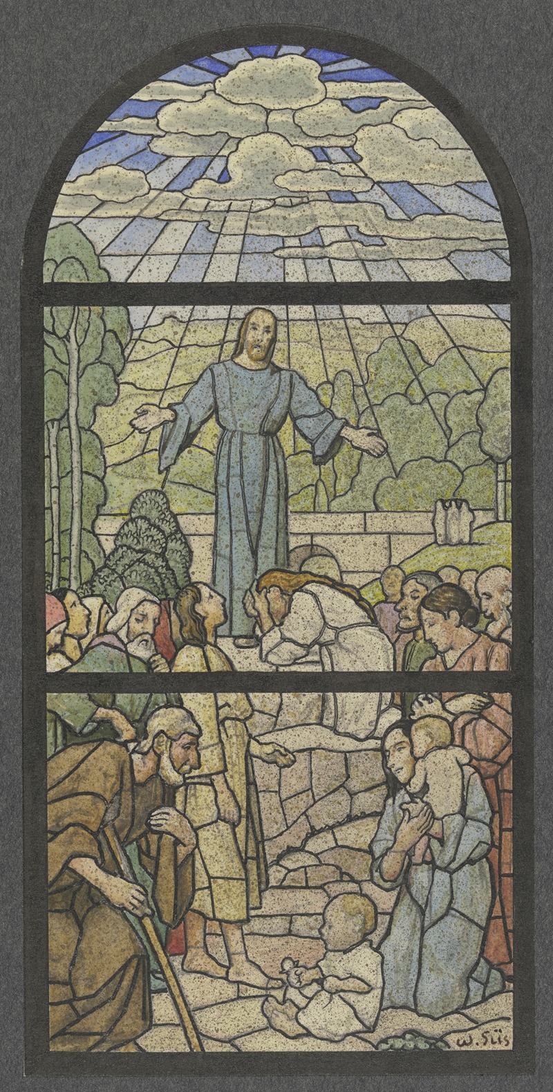 Christ as a teacher by Вильгельм Зюс, 1907 — digital art print download
