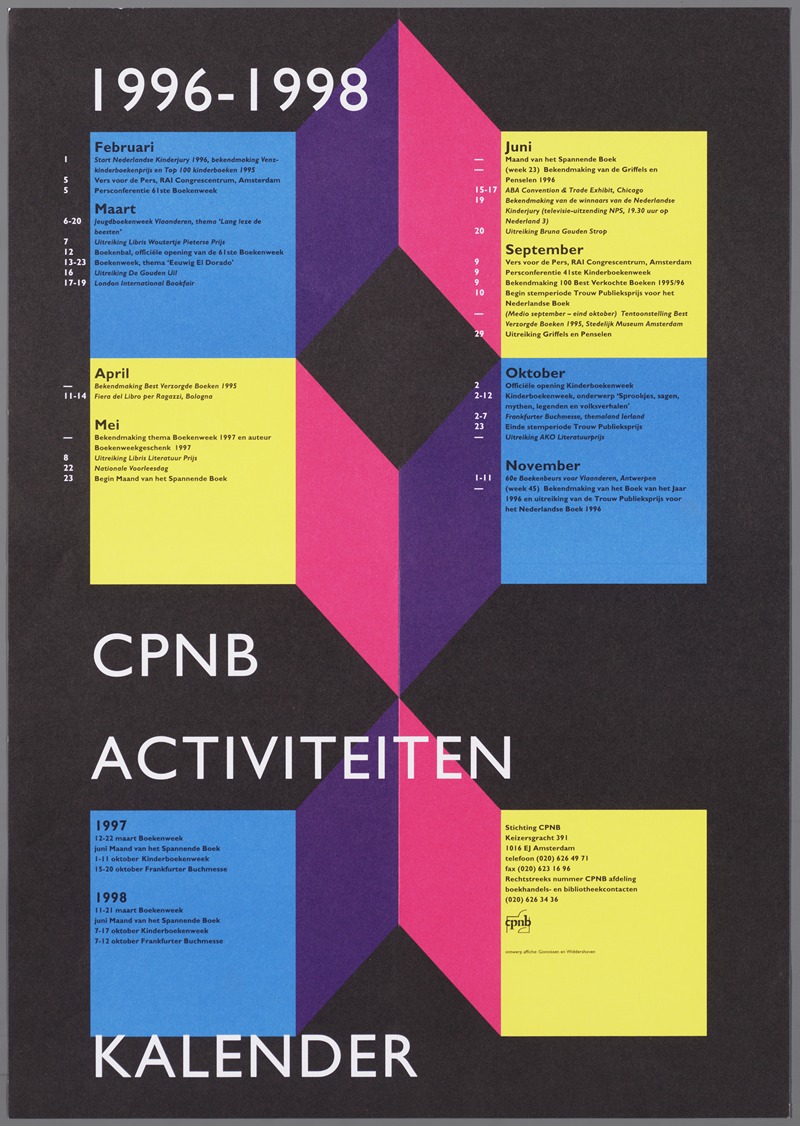 CPNB activiteiten kalender 1996-1998 — Gonnissen en Widdershoven