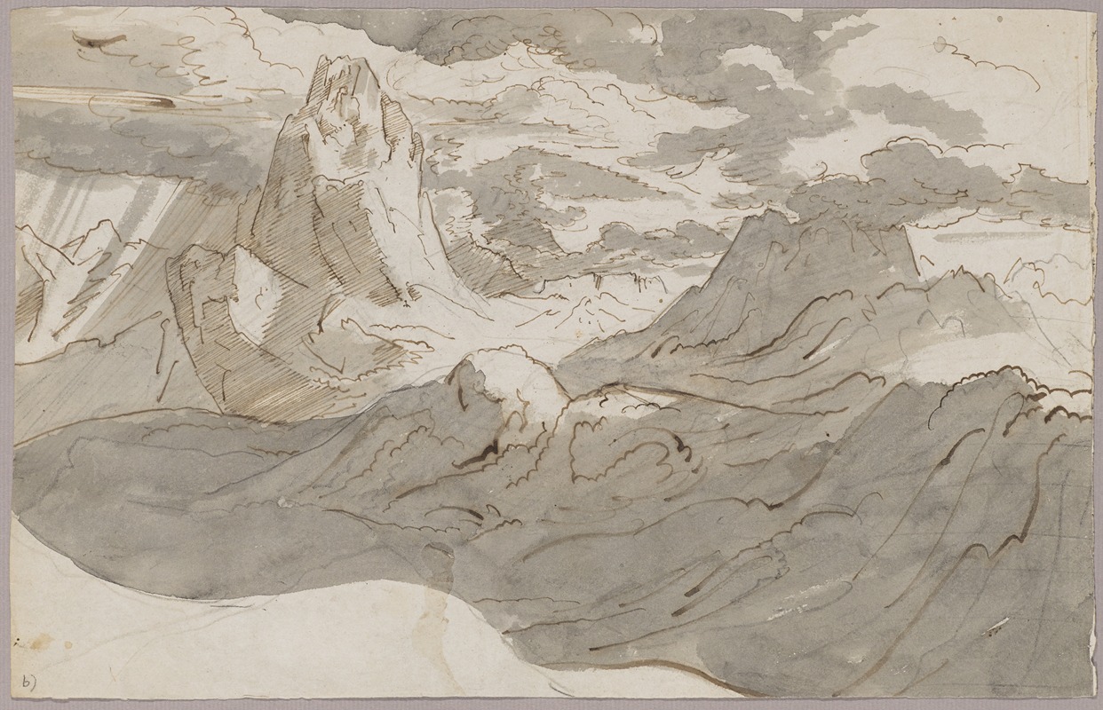 Hochgebirgslandschaft mit Wolken — Якоб Кристоф Мивиль