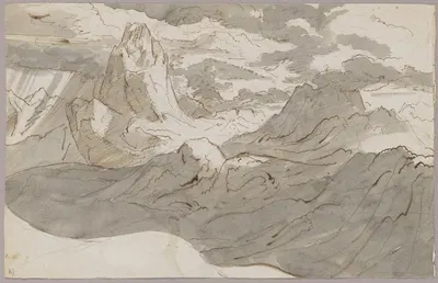 Hochgebirgslandschaft mit Wolken by Jakob Christoph Miville, 1807–1809 — digital art print download