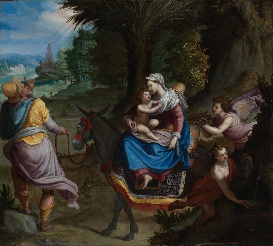 Die Flucht nach Ägypten by Алессандро Аллори, 1595 — digital art print download