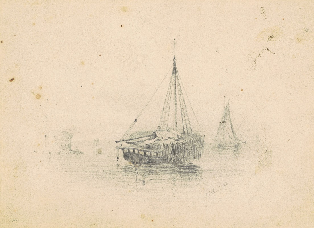 Boats at Anchor by Джеймс Гудвин Клони, 1838 — digital art print download