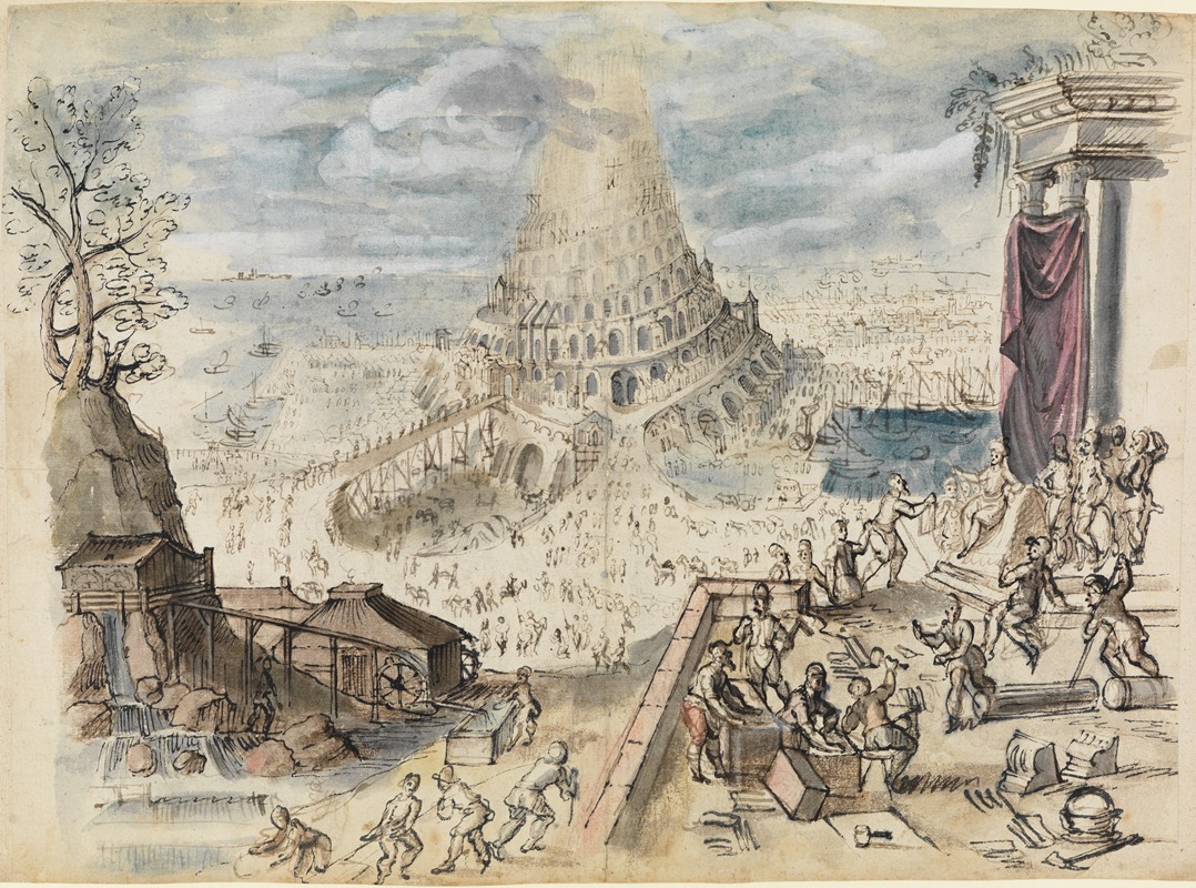 Turmbau zu Babel by Friedrich Brentel, 1610 — digital art print download