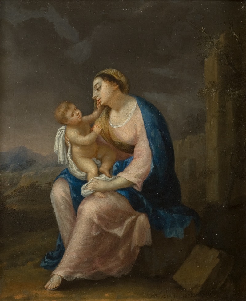 Madonna and Child by Андреас фон Бен, 1698 — digital art print download