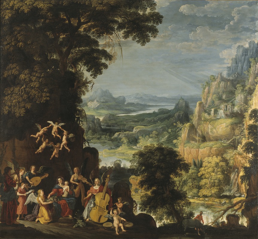Landscape with the flight into Egypt by Давид Тенирс Старший — digital art print download