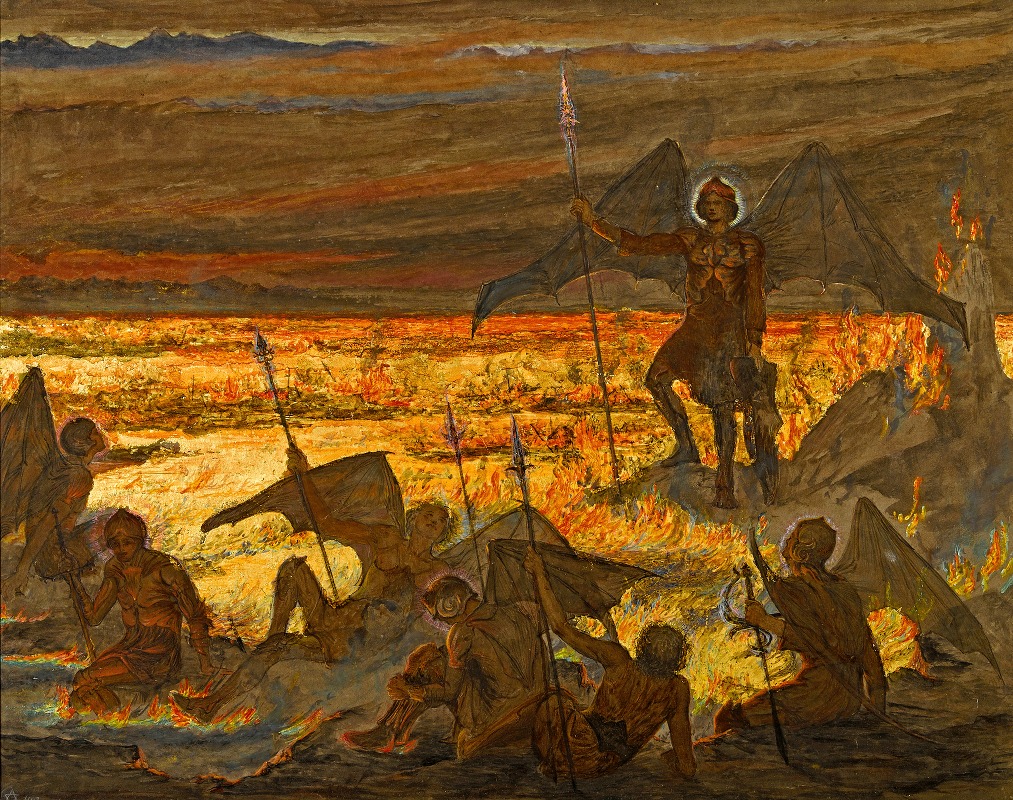 Satan awakening his legions by Estella Canziani, 1913 — digital art print download