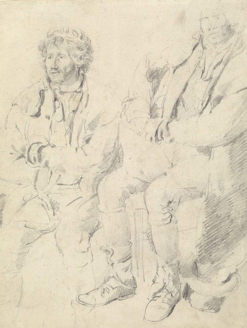 Two Studies of a Seated Man by Джеймс Уорд — digital art print download