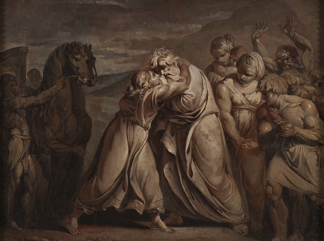 Joseph meets his father Jacob in the desert — Jean-Antoine Julien de Parme