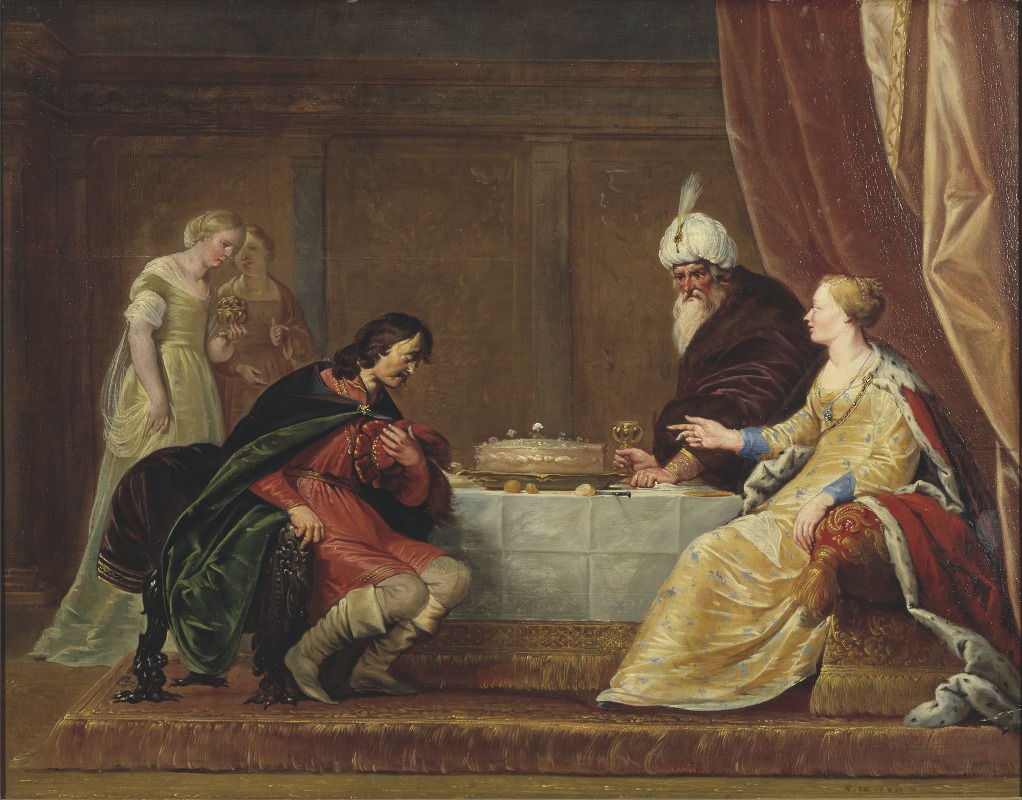 Esther, Ahasuerus and Haman — Питер Франсз. де Греббер