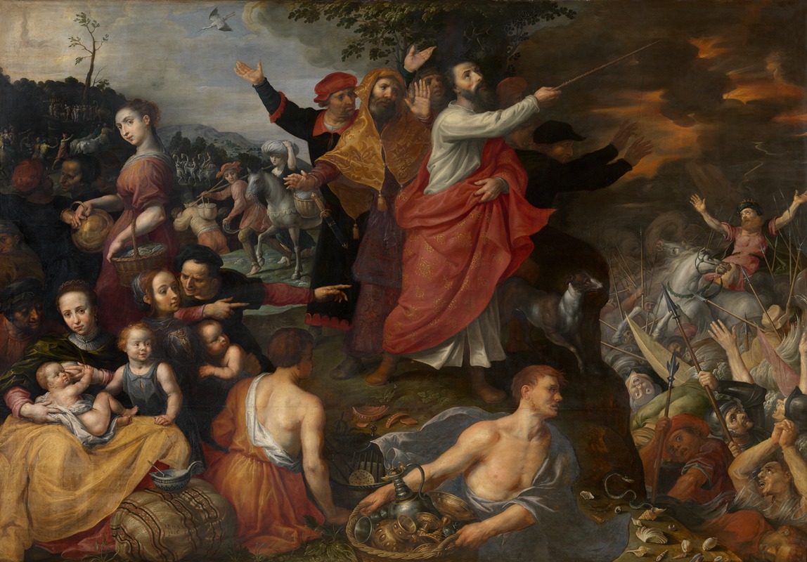 Passage through the Red Sea by Maarten Pepyn, 1626 — digital art print download