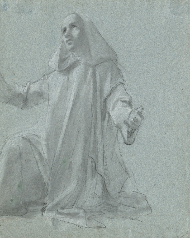 A Young Priest Kneeling by Жан Леонард Люгардон — digital art print download