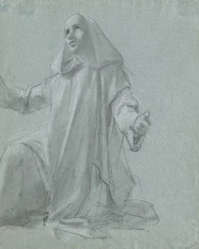 A Young Priest Kneeling by Жан Леонард Люгардон — digital art print download